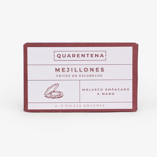 QUARENTENA - Mejillones en Escabeche, 6-9 Piezas, Producto Gourmet, Pack de 3 latas