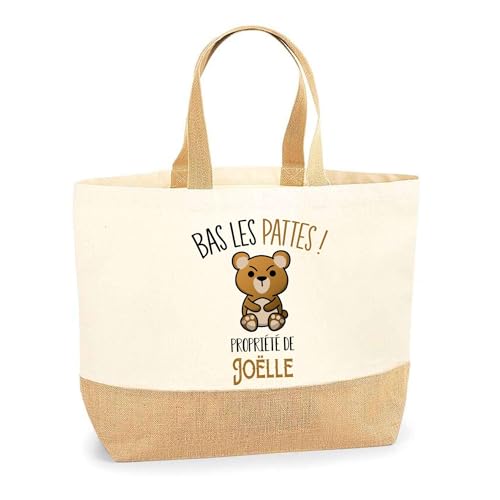 Sac jute Planetee Joëlle avec cabas coton et toile résistant pour courses et plage