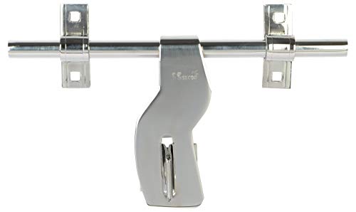 Image of SSISKCON 14mm x 200mm = 8 inch, 3mm Flap /Pack of 16 Pieces (4 Sets) Platinum Finish Stainless Steel Aldrop Door Lock Bolt Tadi Latch Bend Plus Point
