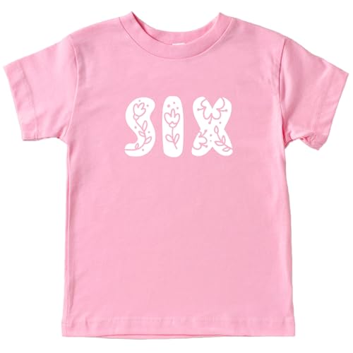 Image of Floral Numbers Ages 1-7 Birthday Girl Shirt for Baby & Toddler Youth Girls