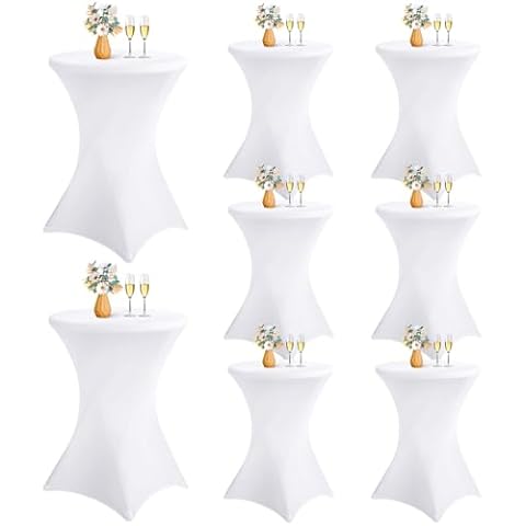 LYAFS 8 Pack Stretch Cocktail Table Covers Cover
