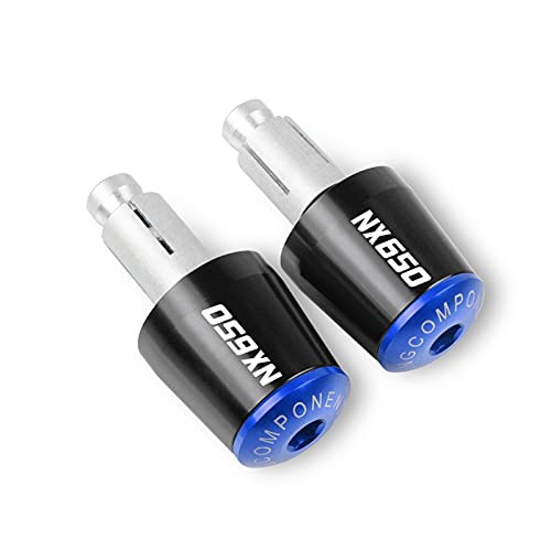 Poignées de guidon de moto bleues avec embouts pour Honda NX650 Dominator 1988-1999