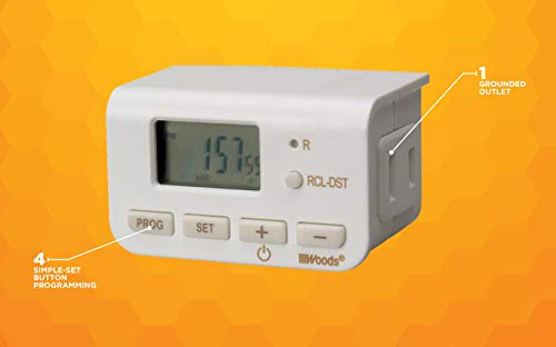 Woods 50027 50027Wd Indoor 24-Hour Digital Plug-In Timer, 1 Polarized Outlet, 1 Pack, 1-Pack #TOP6