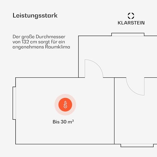 Klarstein Santa Elena Deckenventilator- 52″ (132 cm), Fernbedienung, 3 Echtholzflügel, 6 Geschwindigkeiten, Sommer & Wintermodi, Leise, 9.060 m³/ h Luftdurchsatz, Walnuss-3