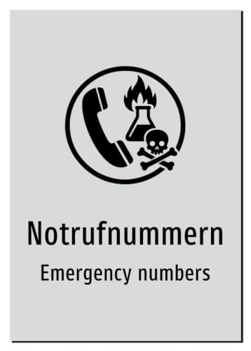 54366-DEEN-S-10 | Notrufnummern Schild/Aufkleber Deutsch Englisch
