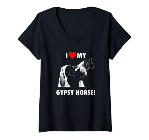 Femme J'aime mon cheval Gypsy Cob T-Shirt Cover