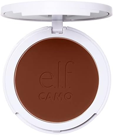 e.l.f. Camo Powder Foundation, Lightweight, Primer-Infused Buildable & Long-Lasting Medium-to-Full Coverage Foundation, Light 250 W