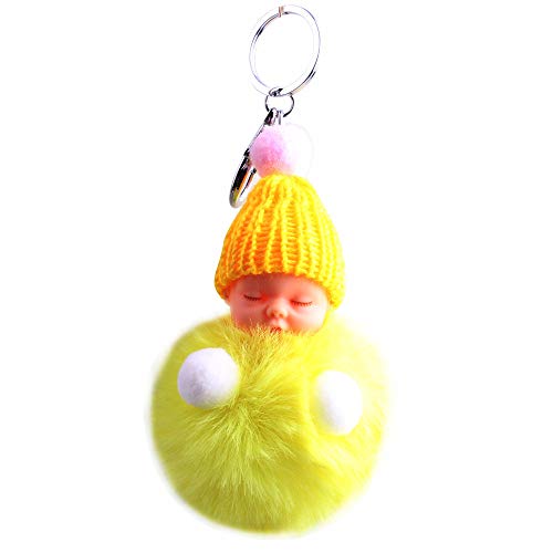 Preisvergleich Produktbild Schlüsselanhänger Fluffy Baby Schlaf Schlüsselanhänger Anhänger schlafen Glühbirne hängen Spielzeug Puppe weibliche Handy Zubehör Schlüsselanhänger Auto liefert Reisen Souvenir Spielzeug Freundin Gesc
