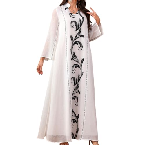 Vestido largo de gasa de alta costura con strass y mangas acampanadas