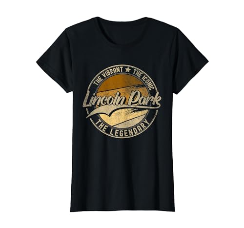 Lincoln Park MI | Michigan | Vintage Distressed T-Shirt, Women, Black, Small