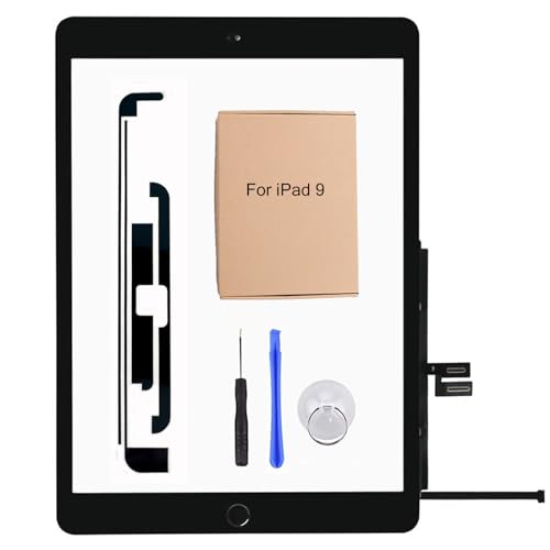 bestbargainhouse Screen Replacement for iPad 9th Generation 2021 A2602 A2603 A2604 A2605 10.2 Inch Touch Screen Digitizer with Home Button Tools Kit Tape