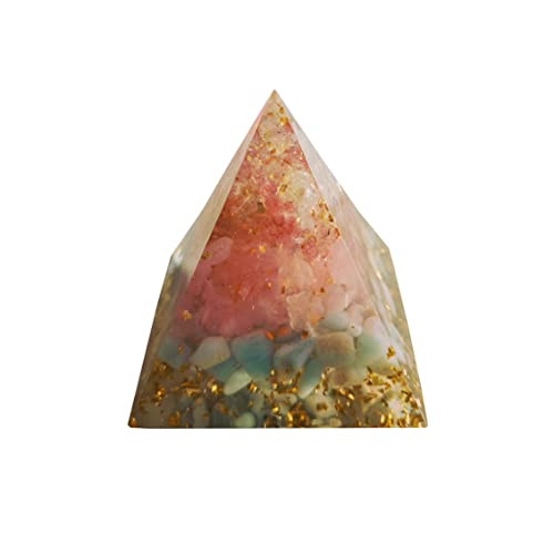 VNSTKWW Cristaux d'énergie de yoga, cristal pyramide d'orgonite, pierre de suppression émotionnelle-négative, cristaux de protection chakra pour la méditation (6 cm) Cover