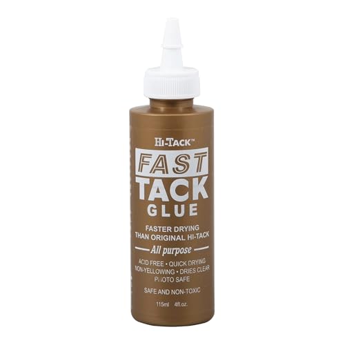 Hi-Tack Fast-Tack Glue 115ml Quick-Dry Adhesive Strong Bond Ideal for Crafting & DIY Projects Not Suitable for Washing or Dry-Cleaning