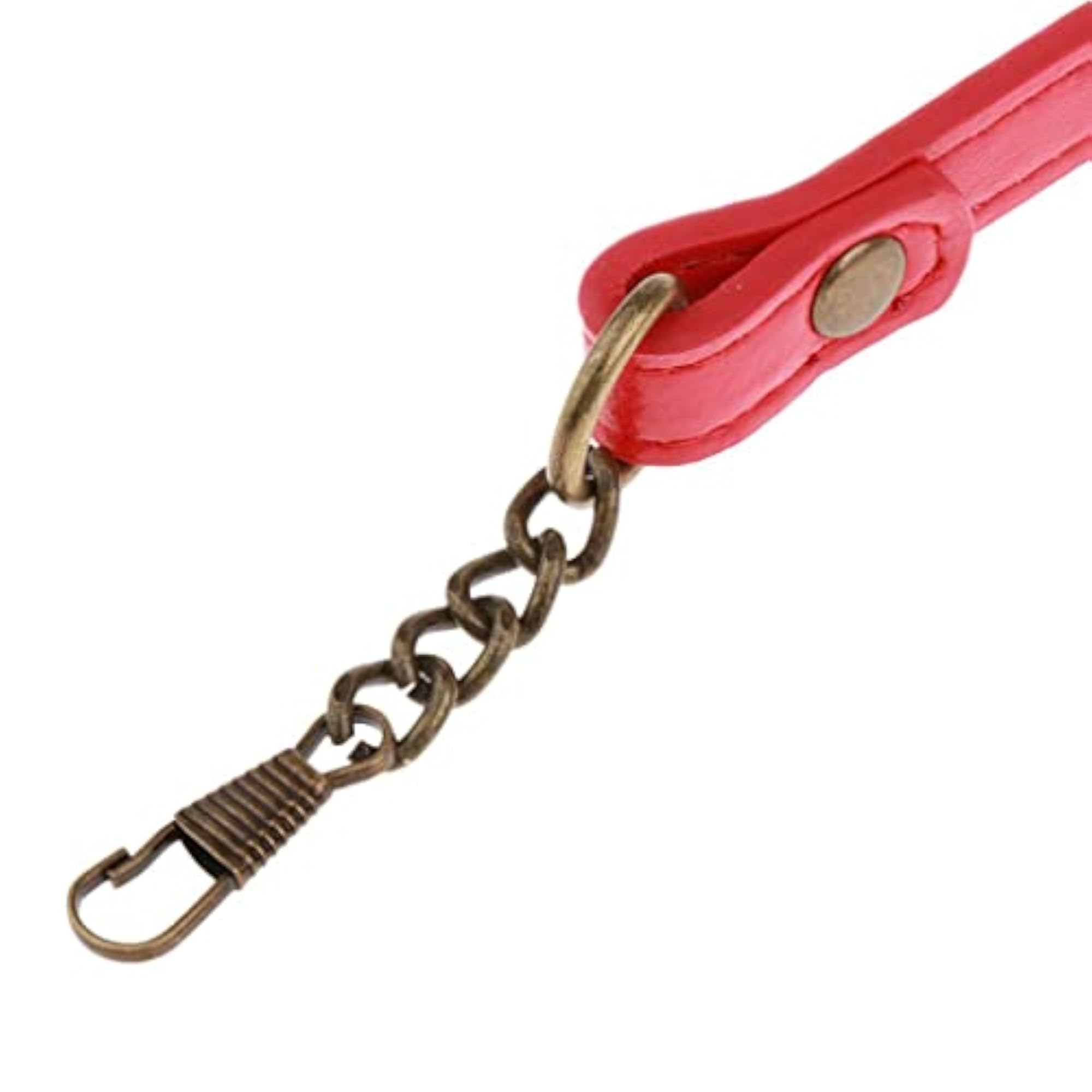 Short PU Leather Handbag Handle Replacement, Red