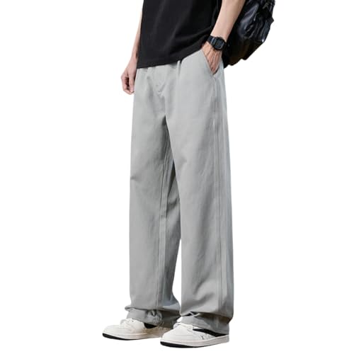 Pantalon d'été homme léger coupe droite ample vêtement de voyage fluide