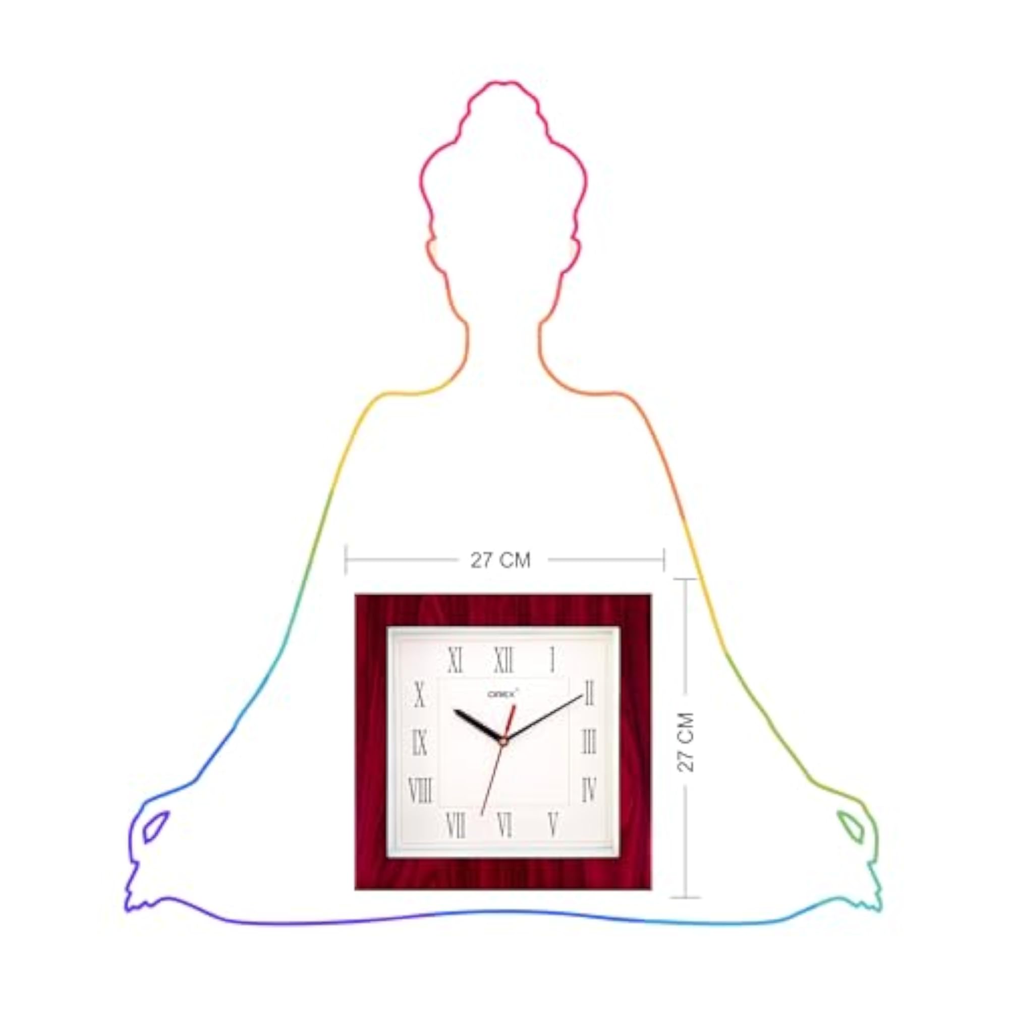 Plastic Modern Stylish Square Shape Analog Wall Clock