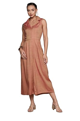 Image of Aarke Ritu Kumar Rust Printed Jumpsuit