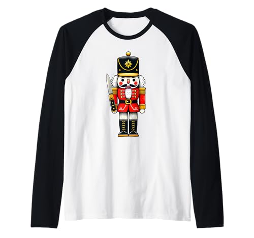 Pijama divertido de ballet cascanueces de Navidad Camiseta Manga Raglan