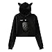 Produktbild Qeely Kapuzenpullover Skillet Victorious Damenmode Cat Ear Hoodie Sweater Schwarz