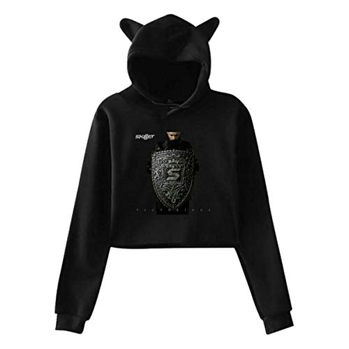 Preisvergleich Produktbild Qeely Kapuzenpullover Skillet Victorious Damenmode Cat Ear Hoodie Sweater Schwarz