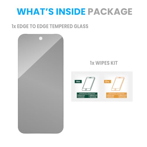 Image of FIRST MART Borderless Privacy Tempered Glass for Google Pixel 9 & Pixel 9 Pro | Anti-Spy Edge-to-Edge Screen Protector, Case-Friendly, Scratch Resistant | Pack of 1