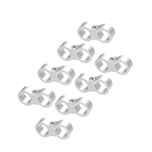 REPAIROCK 8pcs Car AN6 14mm Hose Separator Clamp Fitting Adapter Oil Line Brake Line Aluminum Alloy Bracket Fuel Line Mounting Divider Silver Tone Auto Replacement Parts