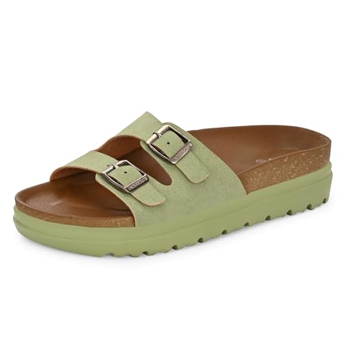 Image of Centrino Women's Berkin-Style Slip-On Sandals | Open Toe Design | Soft PU Footbed | Lightweight & Comfortable | Arch Support | On-Grip Sole | Casual Outdoor Wear (9219)