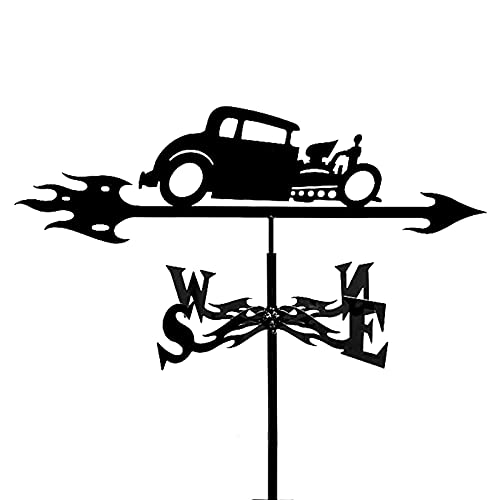 Girouette de toit de voiture en métal noir pour jardin et ferme