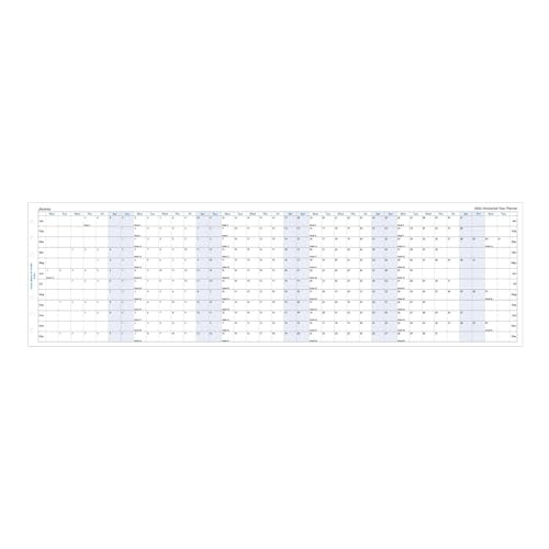Filofax Calendar Diary Refill, Personal/Compact Size, Horizontal Year Planner, White Paper, English, 2026 (C68401-26)