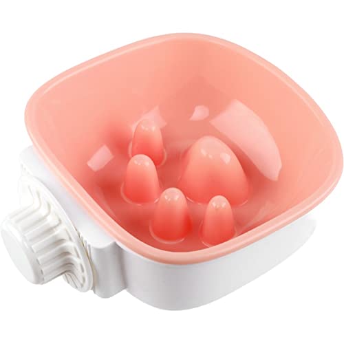 Plus Nao(プラスナオ) 猫用食器 ペット用食器 フードボウル エサ入れ 早食い防止 猫 ペット ケージ サークル 水 ウォーターボウル 食器 皿 - ピンク×ハンド