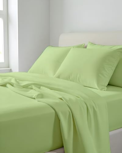 Image of Microfiber King Size Bedsheet with 2 Pillow Covers | Ultra Soft & Breathable Flat Sheet | Wrinkle-Resistant, Premium Comfort for Everyday Use|Size (108 inch x 108 inch) Sage