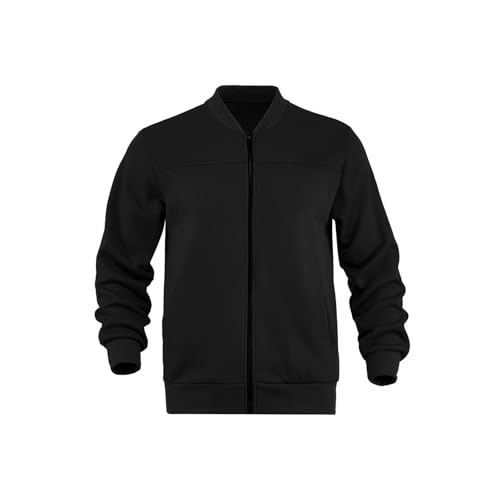 evzosrz Men's Full-Zip Fleece Mock Neck Jacket Casual Thick Warm Sweatshirts Baggy Outdoor Running Athletic Coats Jackets2