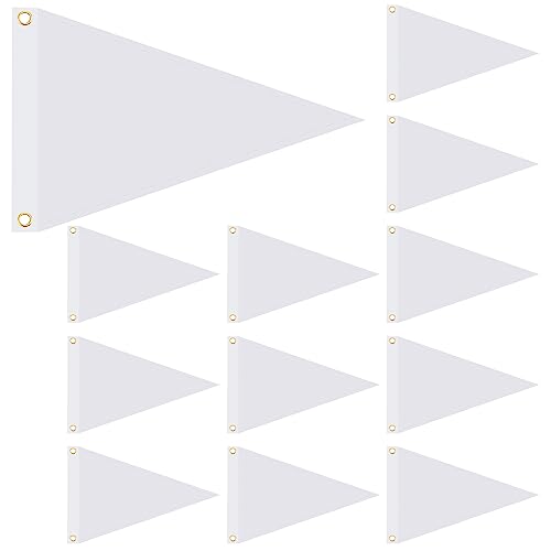Banderas en blanco para exteriores e interiores pack de 12 banderines Oudain para fiestas 2