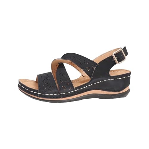 CUTeFiorino Sandalias ortopédicas para mujer, con pies anchos, sandalias descalzas, zapatos de verano, sandalias anchas en H, sandalias de playa abiertas, sandalias de playa abiertas, sandalias de