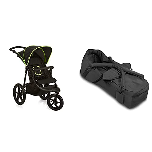 Passeggino 3 Ruote Runner - Grandi Gonfiabili - Neon & 2in1 Carrycot Navicella 2 in 1 Convertibile in Copri-Gambe