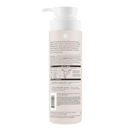 Image of Naturium The Smoother Glycolic Acid Exfoliating Body Wash, Soft & Smoothing Cleanser, 16.9 oz