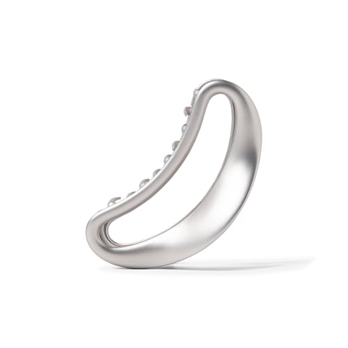 The Hair Edit Sculpted Silver Claw Clip Large Metal Matte Silver Hair Clip for Women Strong Hold Claw Clip for Updos & Half Up Styles Hair Clip for All Hair Types Everyday Cute Hair Accessories