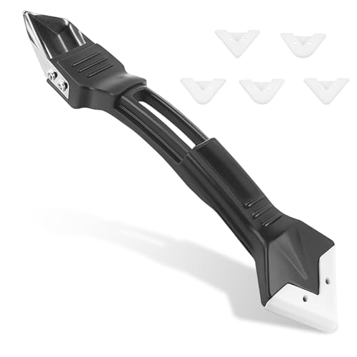 5 in 1 Silicone Remover Tool kit Professional Caulking Silicone Sealant Tool Versatile Reusable Cleaning Scrapers Easy Efficient Grout Remover for Bathrooms Kitchens Floors Caulking
