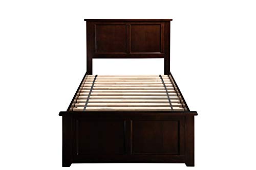 Atlantic Furniture Madison Queen Platform Bed With Matching Foot Board With 2 Urban Bed Drawers In Walnut Espresso/Twin Xl #TOP2