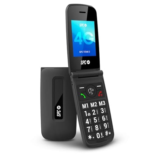 SPC Titan 2 – Teléfono móvil de Tapa para Mayores con 4G, Teclas Grandes, Timbre Alto 105dB y Pantalla 2,4” | Fácil de Usar y configuración remota | 3 memorias directas | Batería hasta 7 días - Negro