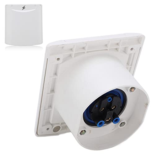 Entrada de Bloqueo Giratorio del Enchufe de Alimentación, Rv Shore Power ， Tomacorriente para RV Enchufe Externo Impermeable de 3 Clavijas Toma de Corriente Montaje Integrado 220V-250V 16a(blanco)
