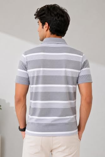 Image of SANE ORIGINALS Half Sleeve Polo T-Shirt for Men with Pocket || Stripe Collar and Pocket T-Shirt for Men Half Sleeves