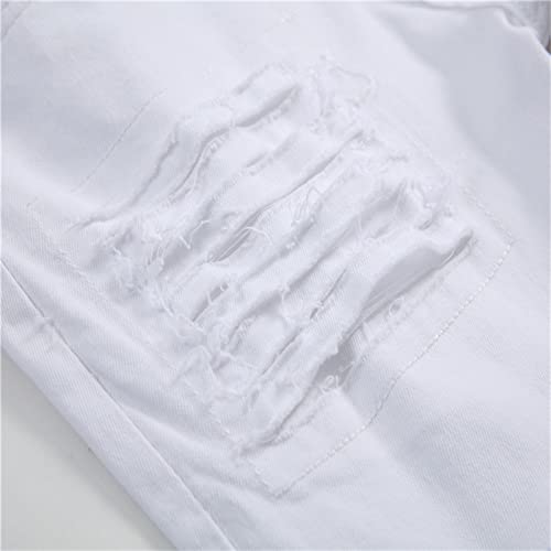 DGHM-JLMY Men's Knee Zipper Slim Jeans Biker Zipper Deco Washed Straight Fit Jeans Trim Rib Waist Jogger Pant4