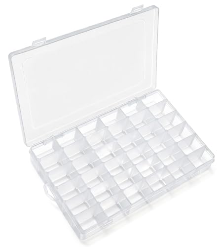 Image of IOOLEEM 36 Grids Plastic Bead Organizer Box, Adjustable Dividers, Sewing storage, Organizer Container Storage Box, Dividers for bead arts and crafts.