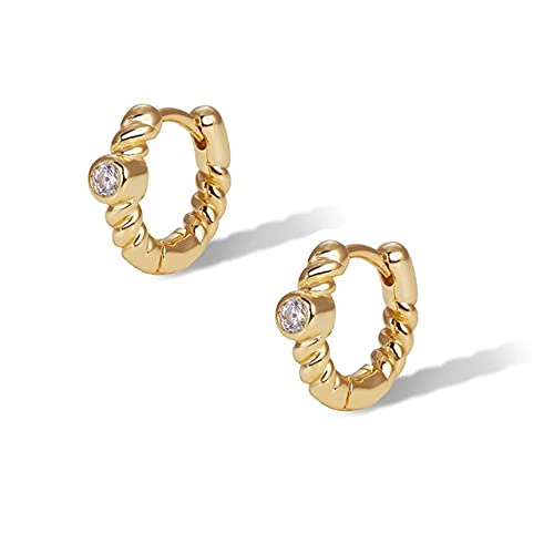 Boucles d'oreilles cerceau en cristal et zircon pour femme avec piercing discret