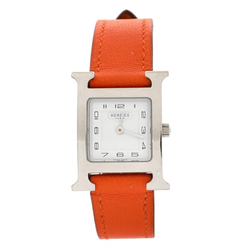 Hermes, Pre-Loved Heure H Quartz Watch Stainless Steel and Leather 21