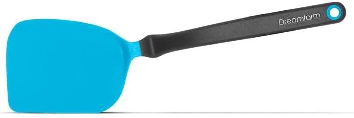 Dreamfarm Premium Flexible Sit Up Silicone Mini Spatula, Turner for Flipping and Chopping - CHOPULA, Light Blue, 9.7 Inches |Nylon Non Stick Multipurpose Kitchen Cooking Tools | Crafted in Australia