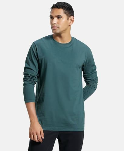 Image of Jockey AM95 Men's Super Combed Cotton Rich Solid Round Neck Full Sleeve T-Shirt