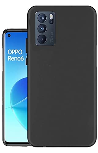 Image of Mobile Back Cover Case for Oppo Reno6 Pro 5G (Silicone Case|CameraProtection|Black SC1510)