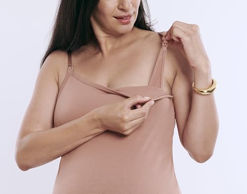 Motherhood Maternity Women's Clip Down Nursing Tank Top Cami with Adjustable Straps and Built-in Shelf Bra for Breastfeeding3